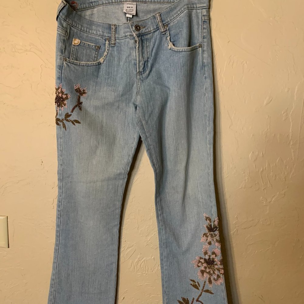 Z Cavaracci low cut  Beaded jeans size 11 / vintage